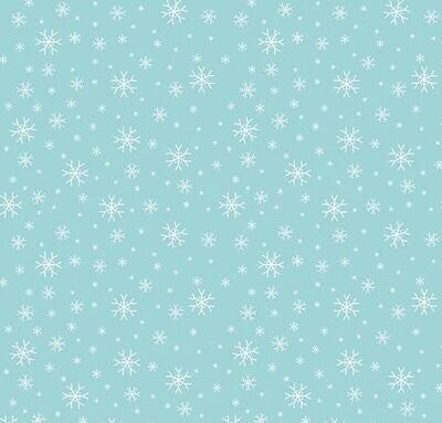 Aqua Jingle Jangle Snowflake  Flannel