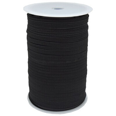 BLACK BRAID ELASTIC 1/4"