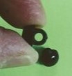 (6) Black/shank 3/8" plastic Buttons 68
