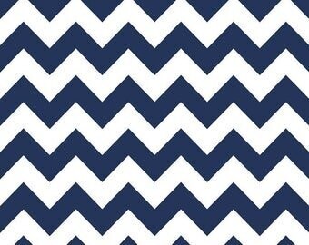 Blue and White Chevron Flannel