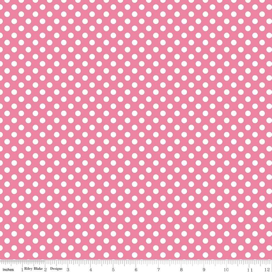 Hot pink with Small white Dots Riley Blake