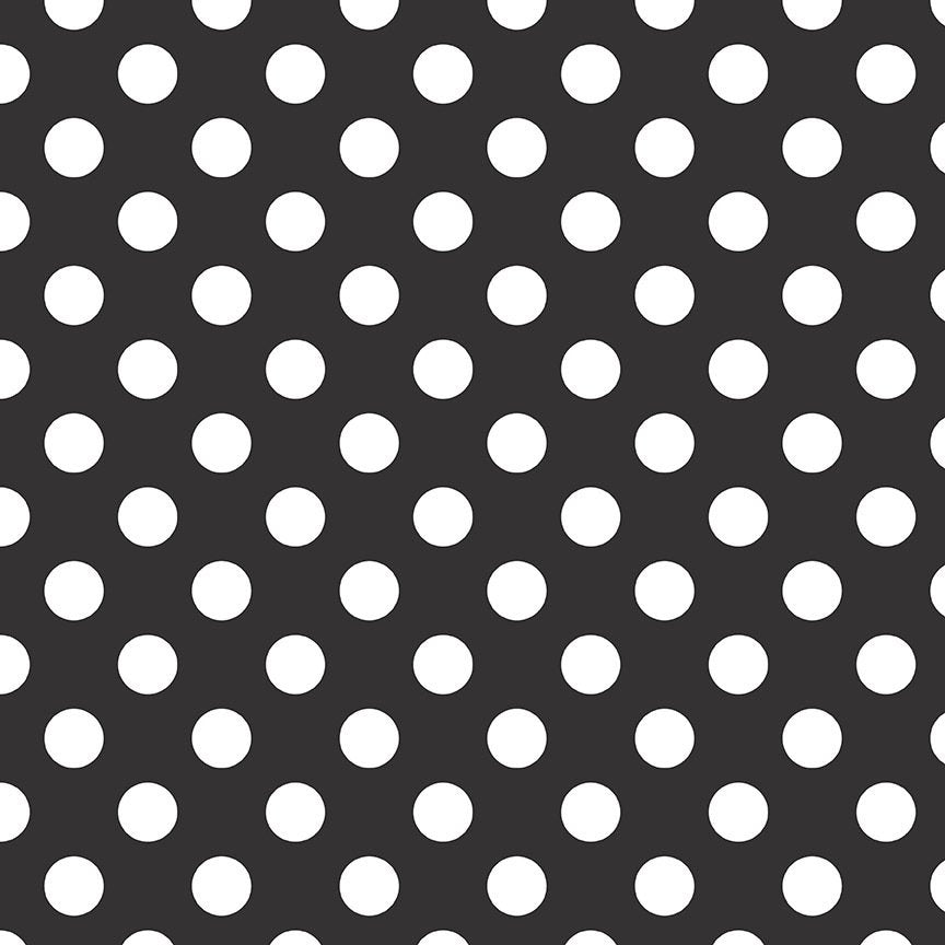 Black with Medium white Dots 3/4" Riley Blake