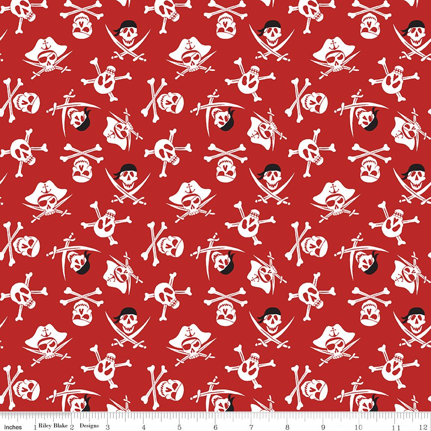 Pirate Tales Skulls Red