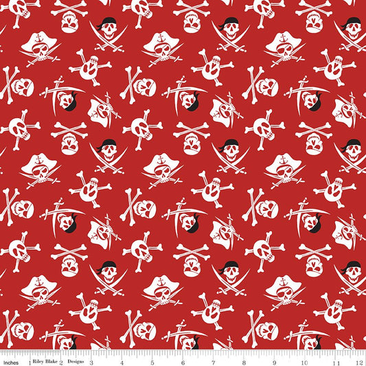 Pirate Tales Skulls Red