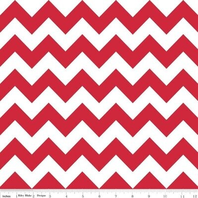 Crimson and White Chevron Flannel