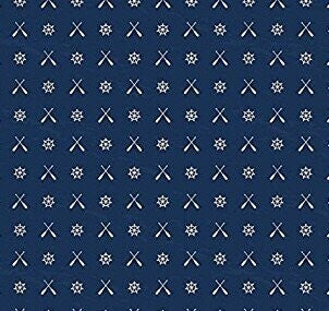 Harry and Alice Go to Sea Navy Oars Fat Quarter