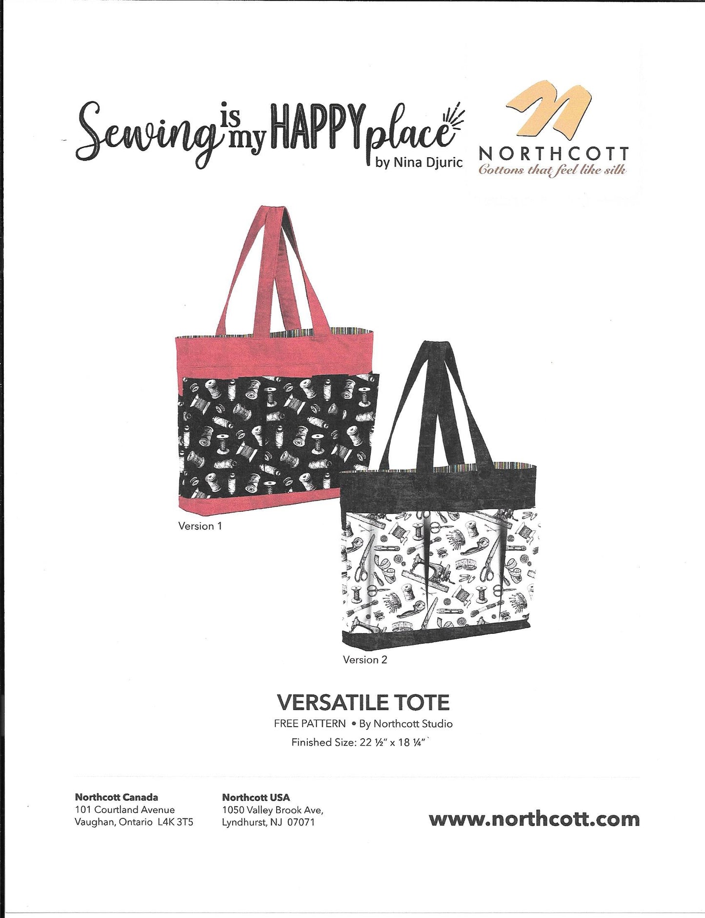 Versatile Totes Pattern Free Download