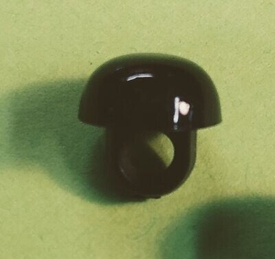 (6) Black/shank 3/8" plastic Buttons 68
