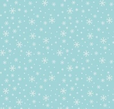 Aqua Jingle Jangle Snowflake  Flannel