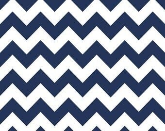 Blue and White Chevron Flannel