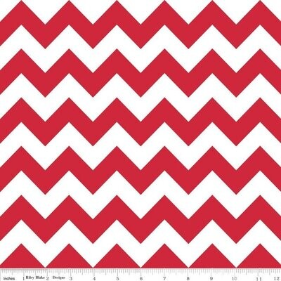 Crimson and White Chevron Flannel