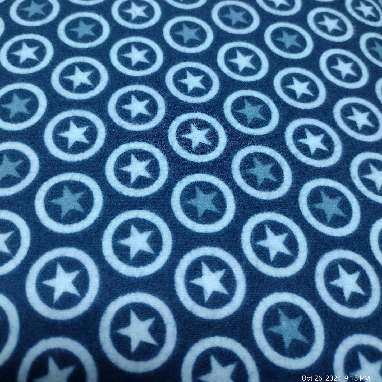 Blue Bulls Eye Stars Flannel