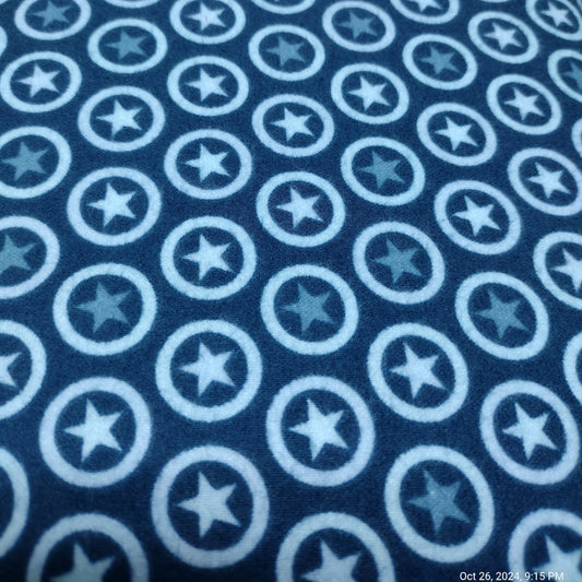 Blue Bulls Eye Stars Flannel