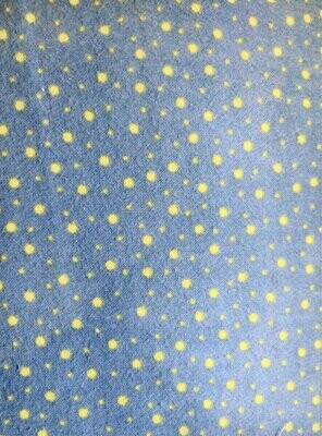 Yellow dots on Blue Flannel
