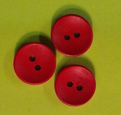 (10)  Red 1/2" round, Wooden Buttons 45